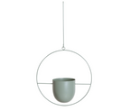 Hangplanter met metalen ringstructuur vorm