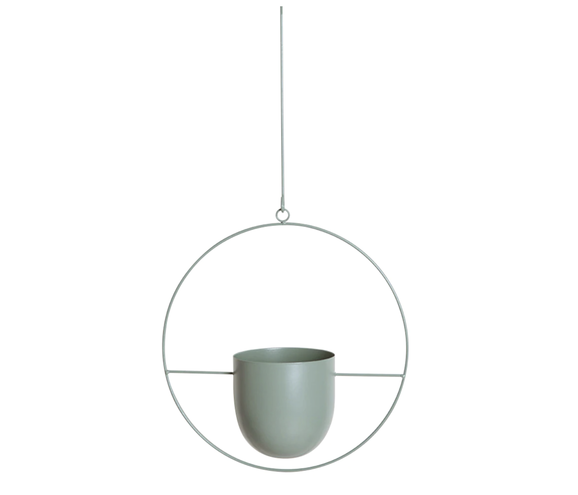 Hangplanter met metalen ringstructuur vorm