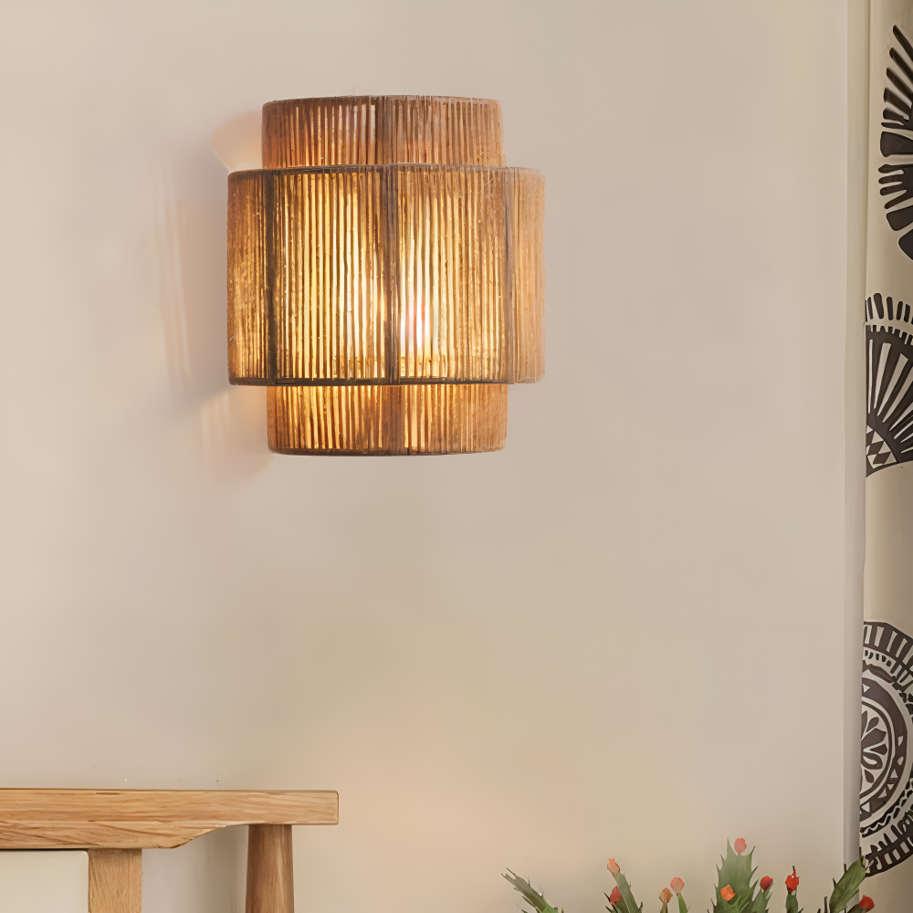Bohemian Wandlamp Van Rotan En Touw Voor Warme Sfeerverlichting