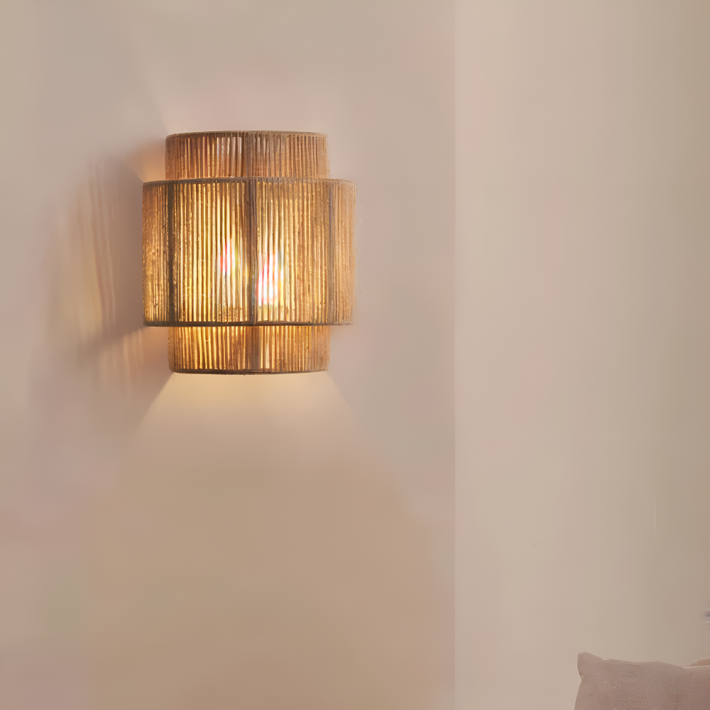 Bohemian Wandlamp Van Rotan En Touw Voor Warme Sfeerverlichting