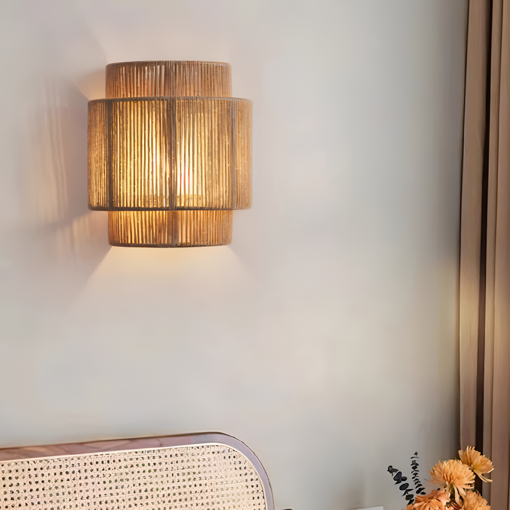 Bohemian Wandlamp Van Rotan En Touw Voor Warme Sfeerverlichting
