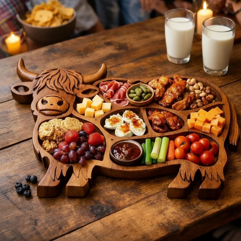 Houten Serveerschaal met Decoratieve Vorm