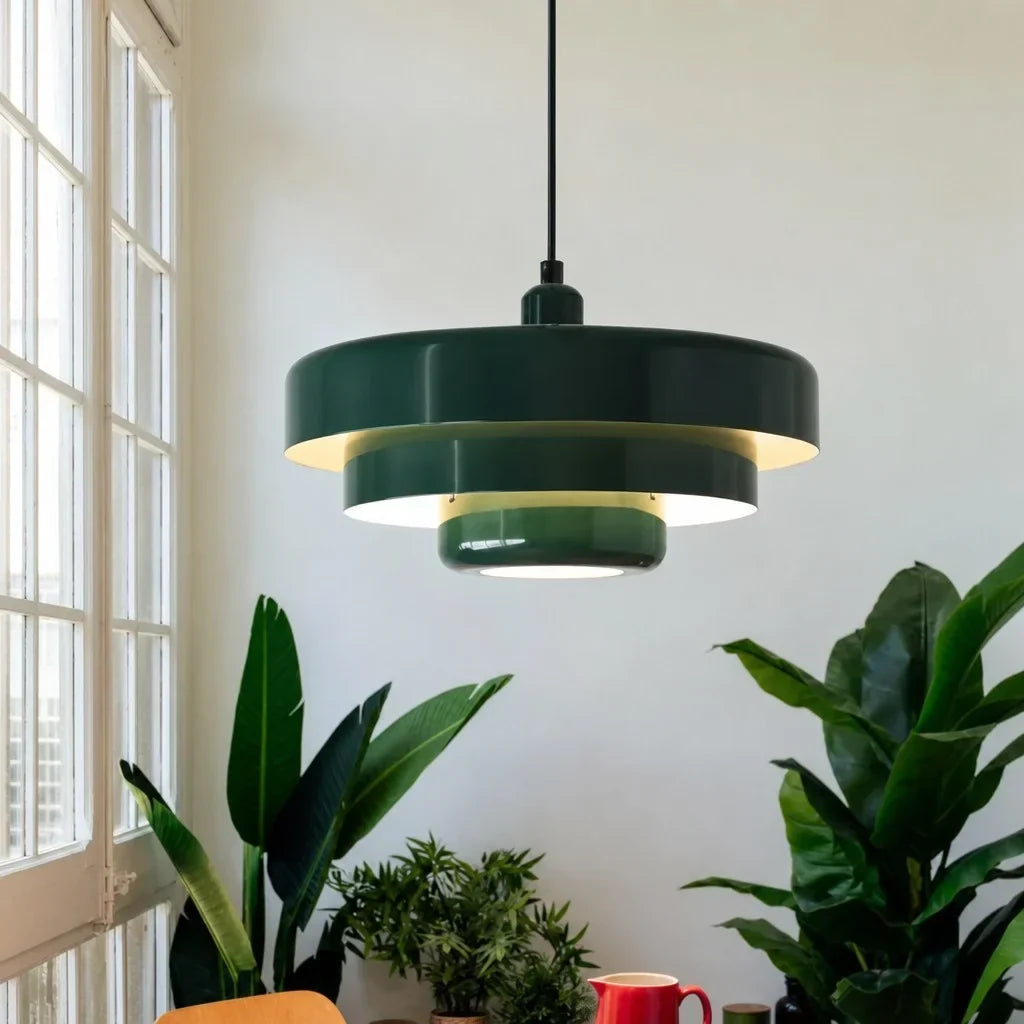 Drielaagse Design Hanglamp Met Schijfvorm Voor Moderne Interieurs