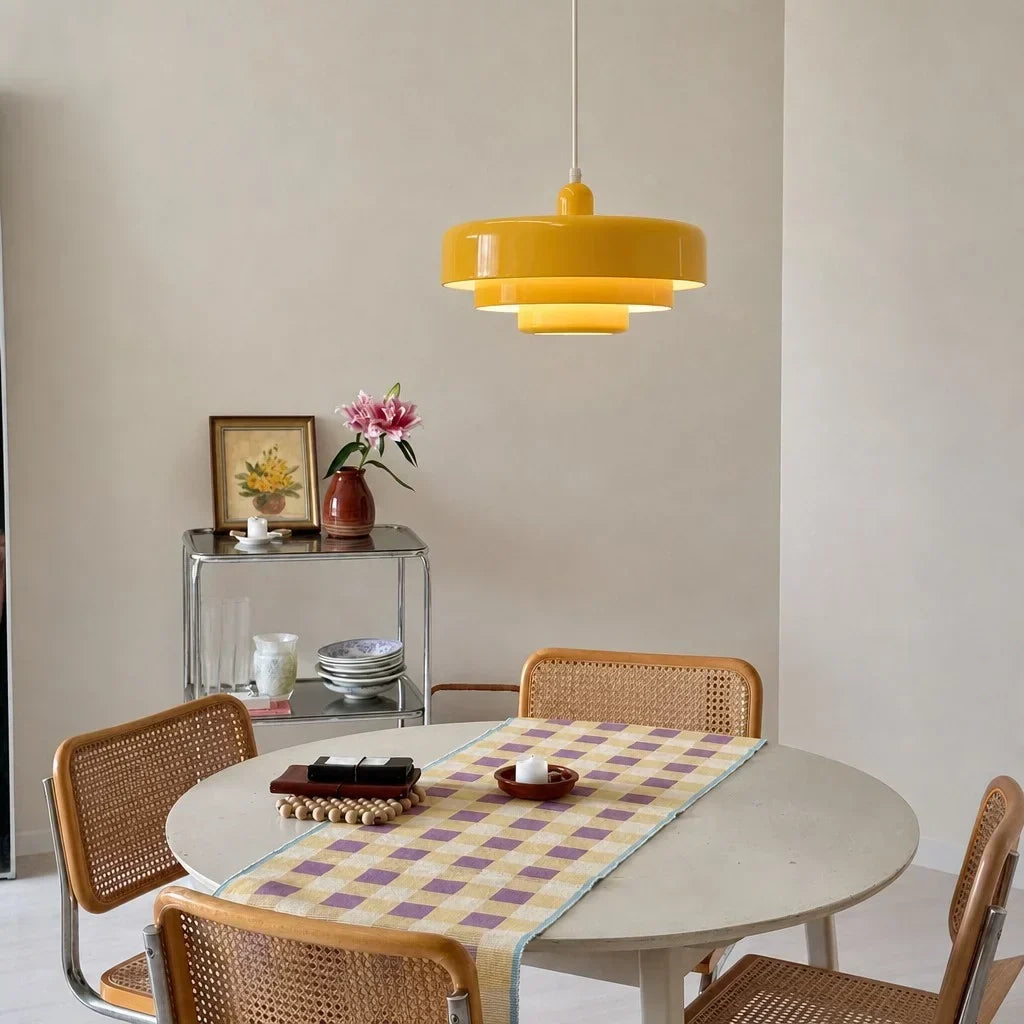Drielaagse Design Hanglamp Met Schijfvorm Voor Moderne Interieurs
