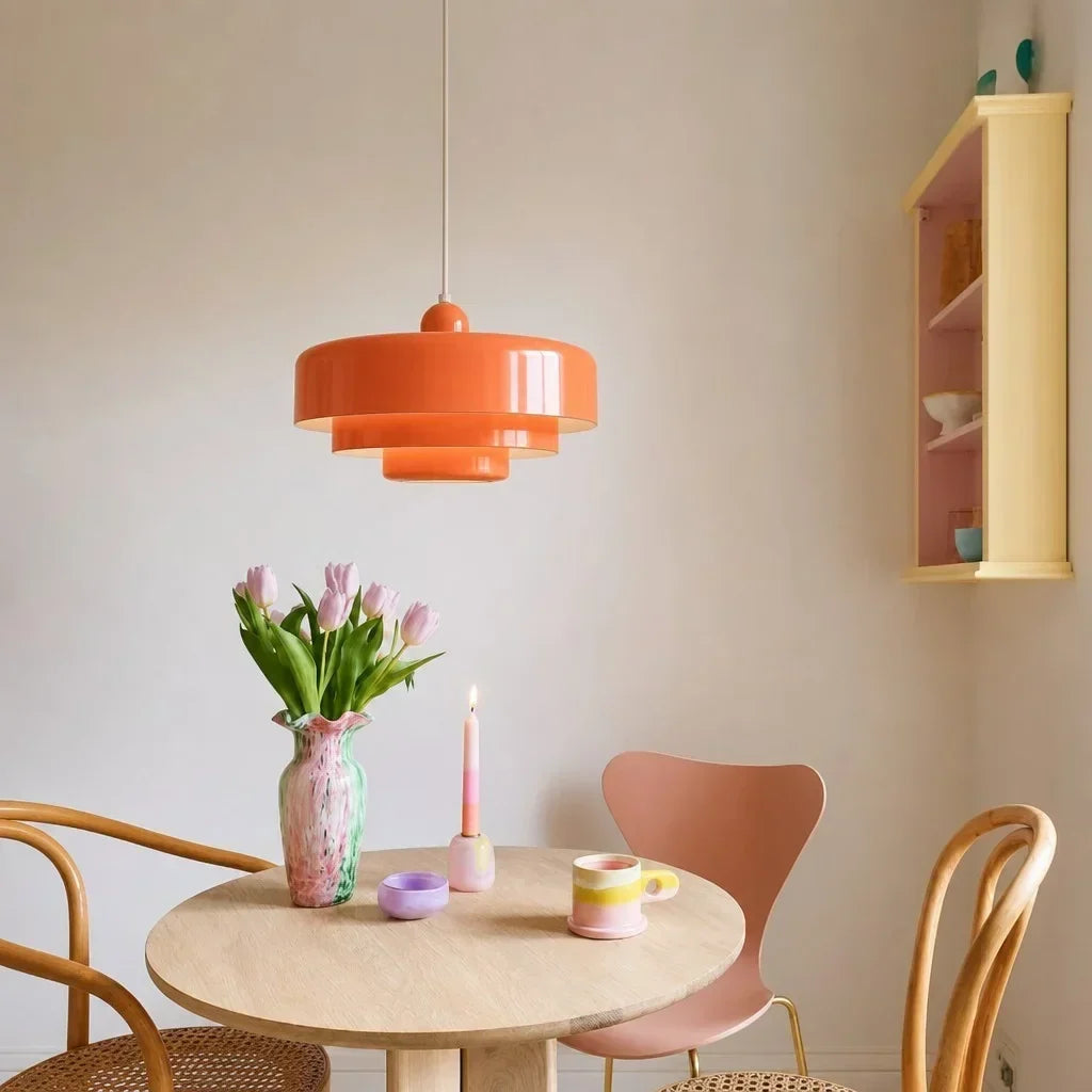 Drielaagse Design Hanglamp Met Schijfvorm Voor Moderne Interieurs