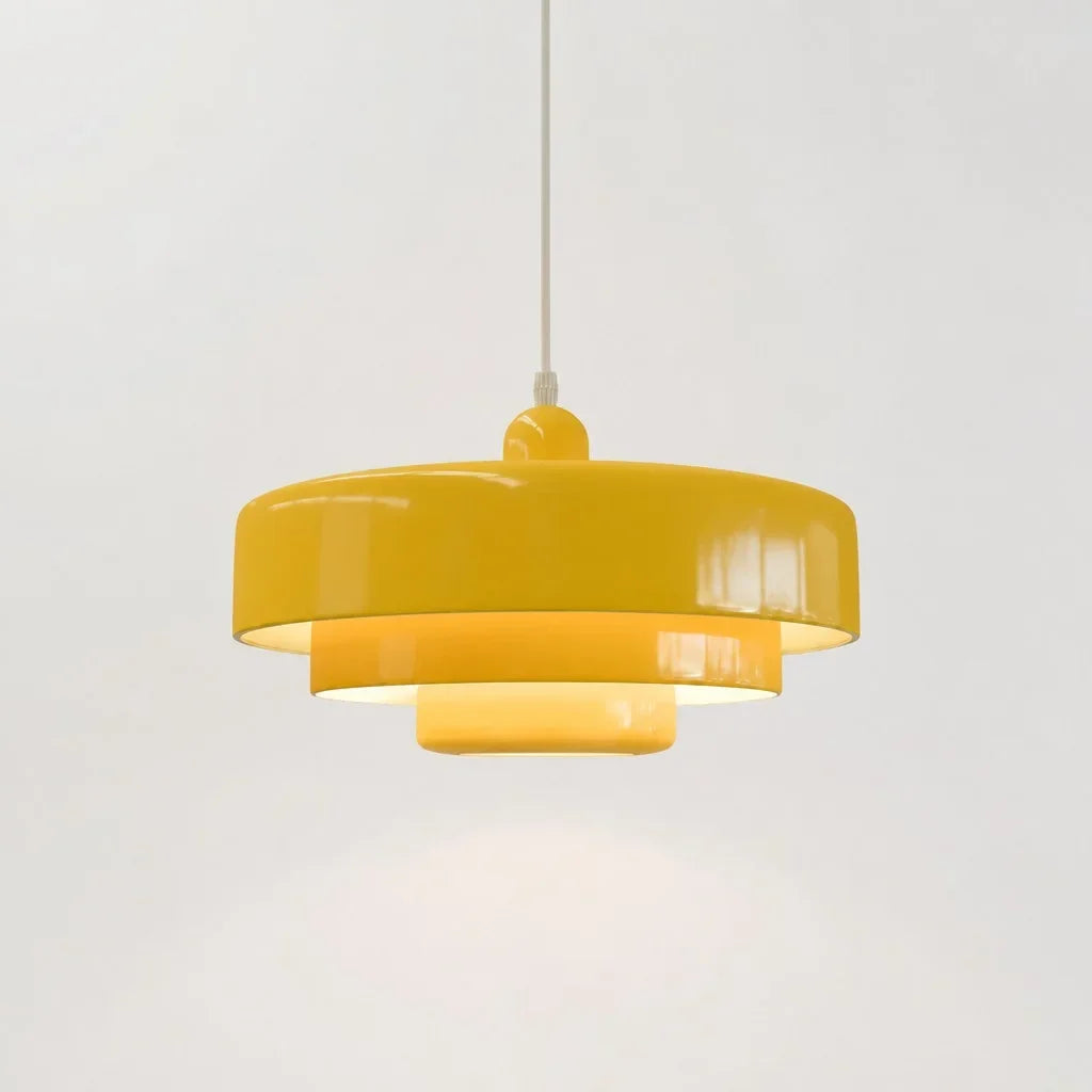 Drielaagse Design Hanglamp Met Schijfvorm Voor Moderne Interieurs
