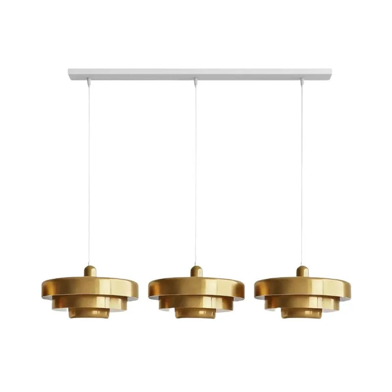 Drielaagse Design Hanglamp Met Schijfvorm Voor Moderne Interieurs