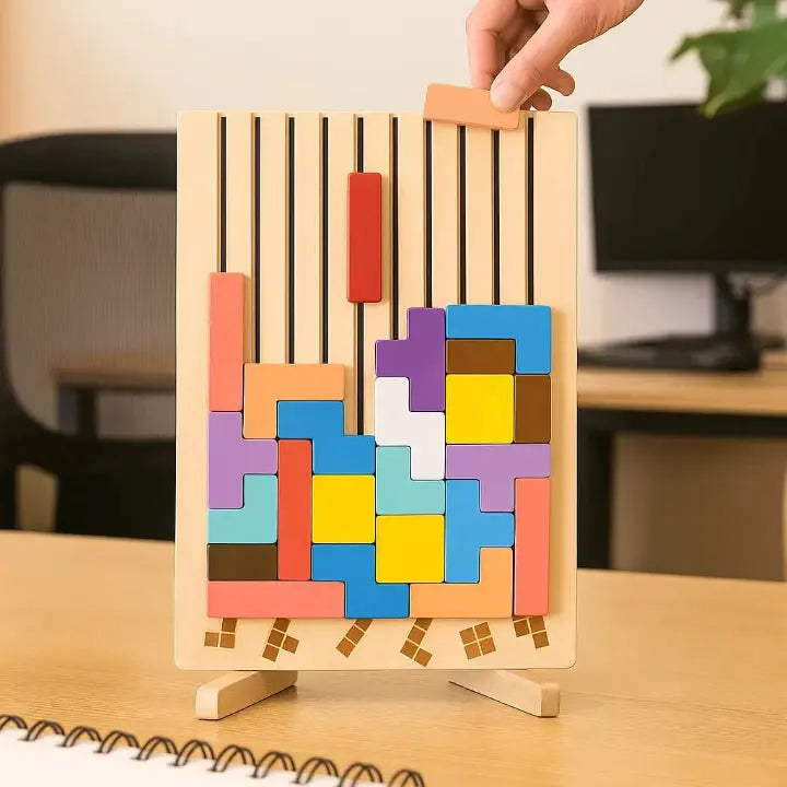 Houten Puzzel met Staand Bord en Rustgevend Spelgevoel