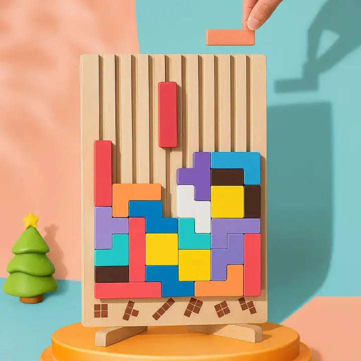 Houten Puzzel met Staand Bord en Rustgevend Spelgevoel