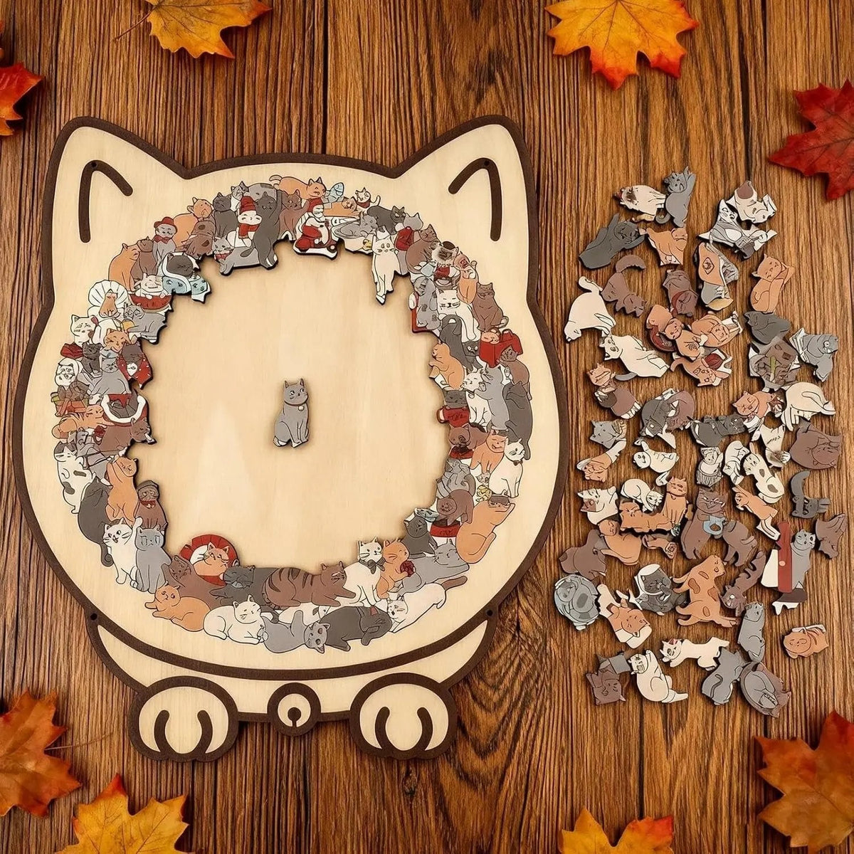 Houten Kattenpuzzel Met 135 Stukjes Voor Ontspanning En Creatief Puzzelplezier