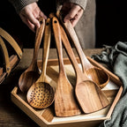 Houten Keukengerei Set Met Vijf Onderdelen