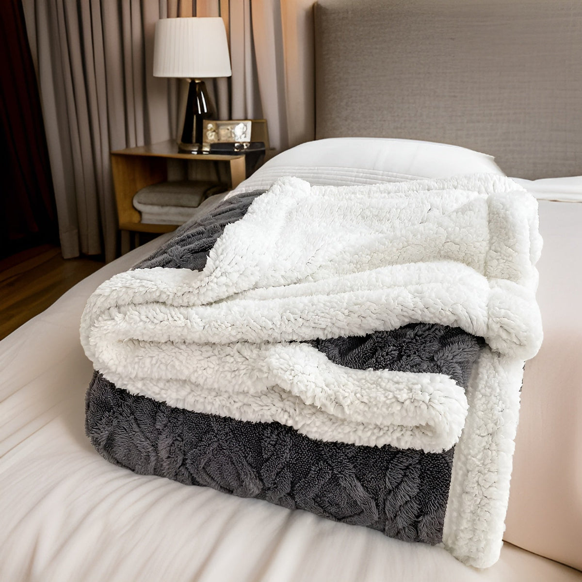 Winter Fleece Deken Met Tweezijdige Zachte Structuur