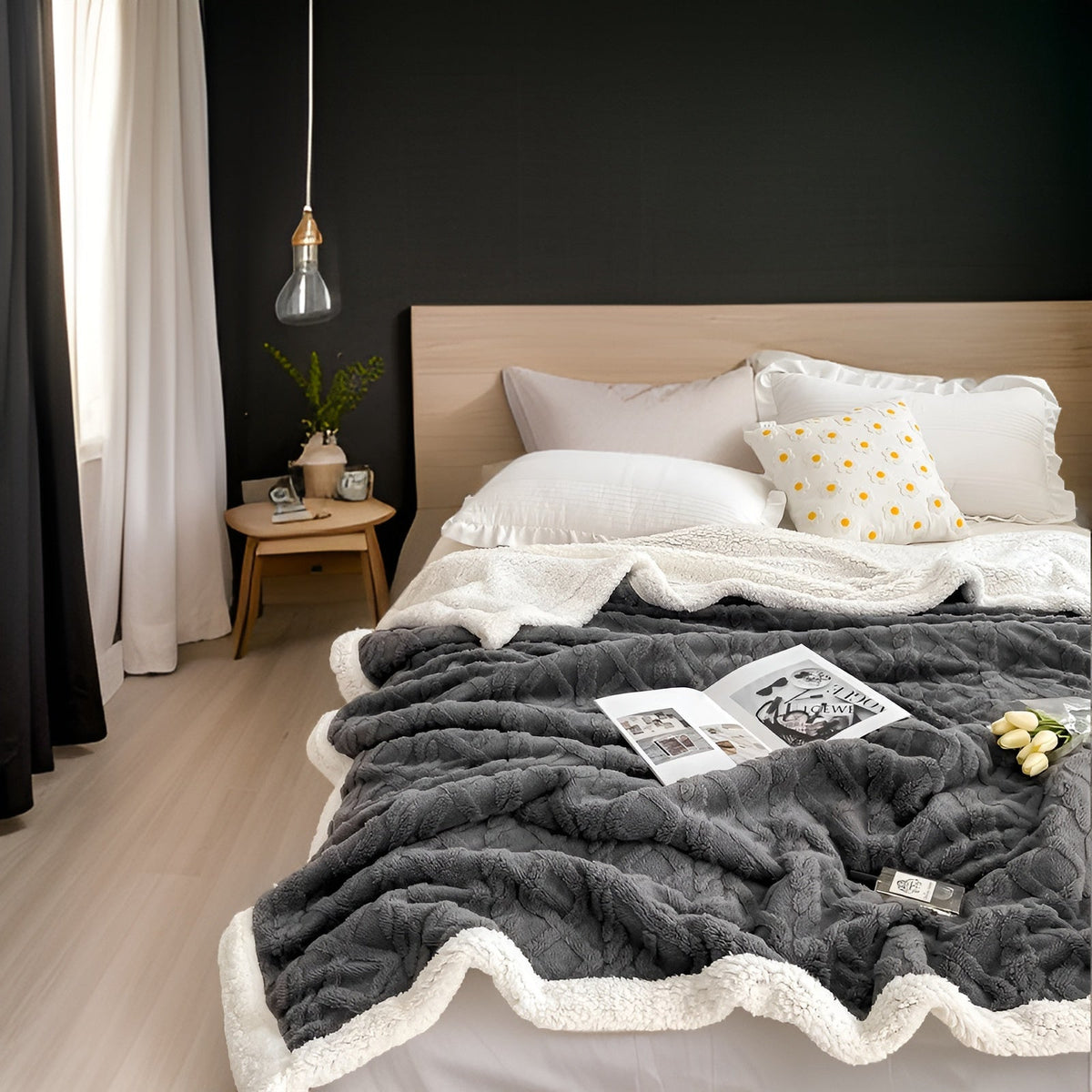 Winter Fleece Deken Met Tweezijdige Zachte Structuur