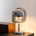 Decoratieve Tafellamp Van Rookglas Met Dimbare LED Verlichting