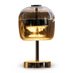 Decoratieve Tafellamp Van Rookglas Met Dimbare LED Verlichting