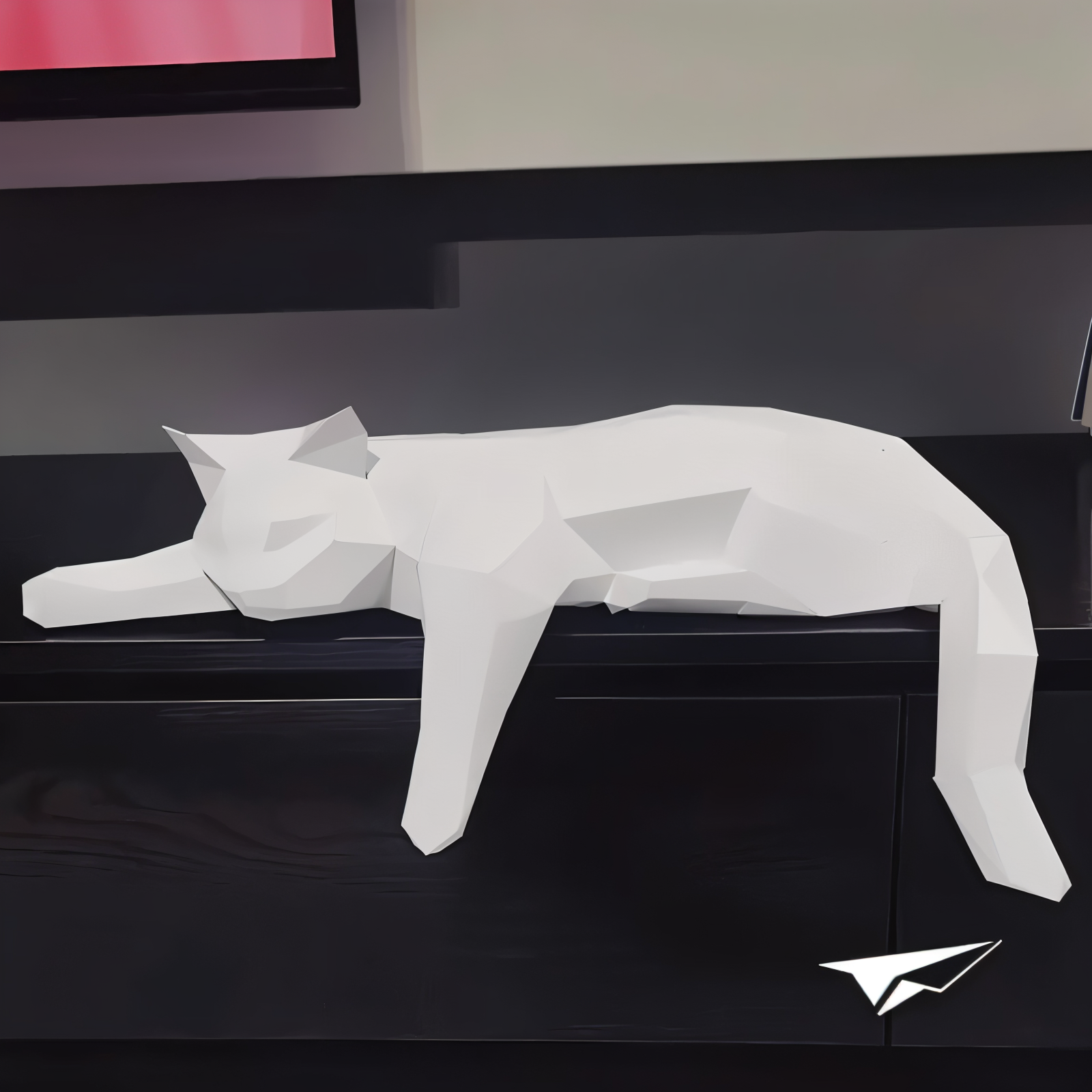 3D origami kat DIY dekoration til moderne indretning