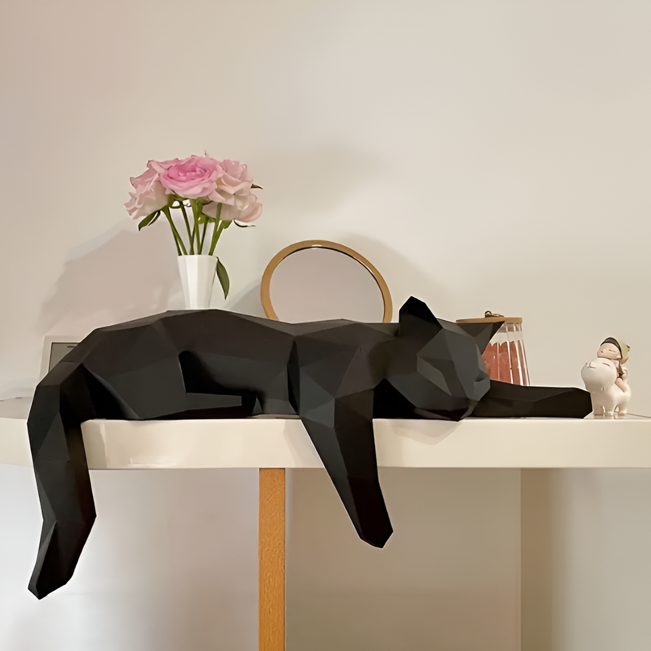 3D origami kat DIY dekoration til moderne indretning