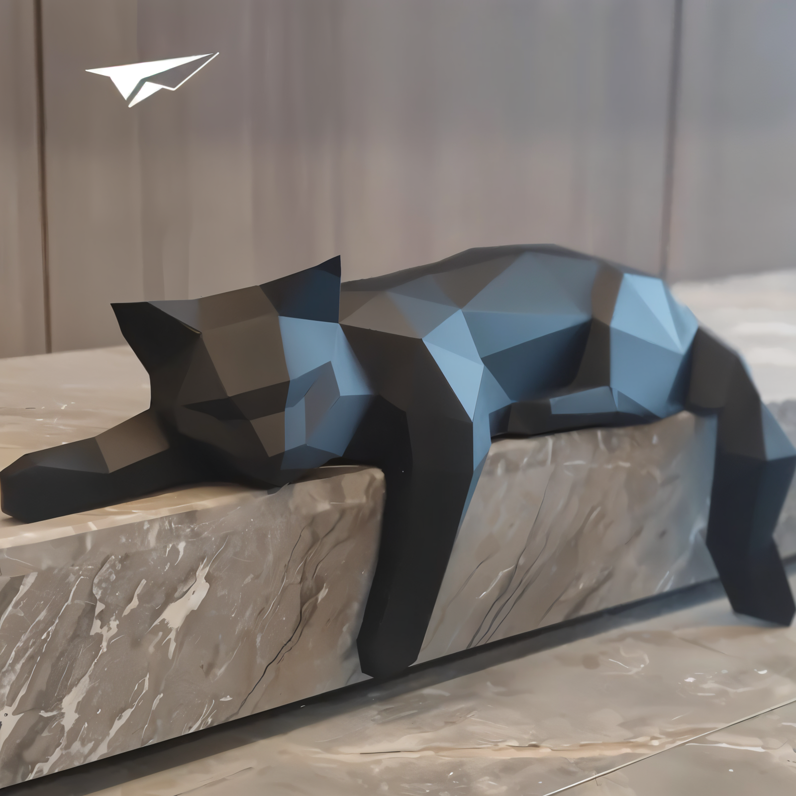 3D origami kat DIY dekoration til moderne indretning