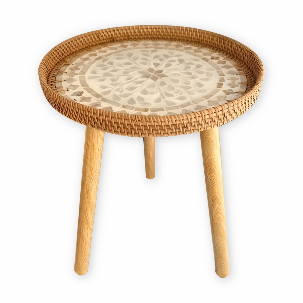 Scandinavische Bijzettafel Met Driepoot Ontwerp Voor Compacte Woonruimtes