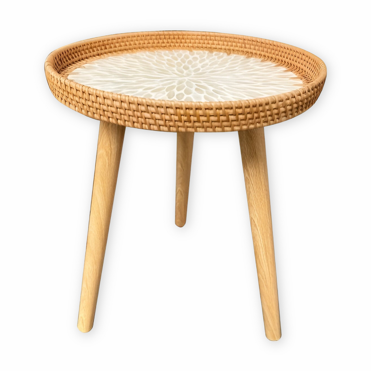Scandinavische Bijzettafel Met Driepoot Ontwerp Voor Compacte Woonruimtes