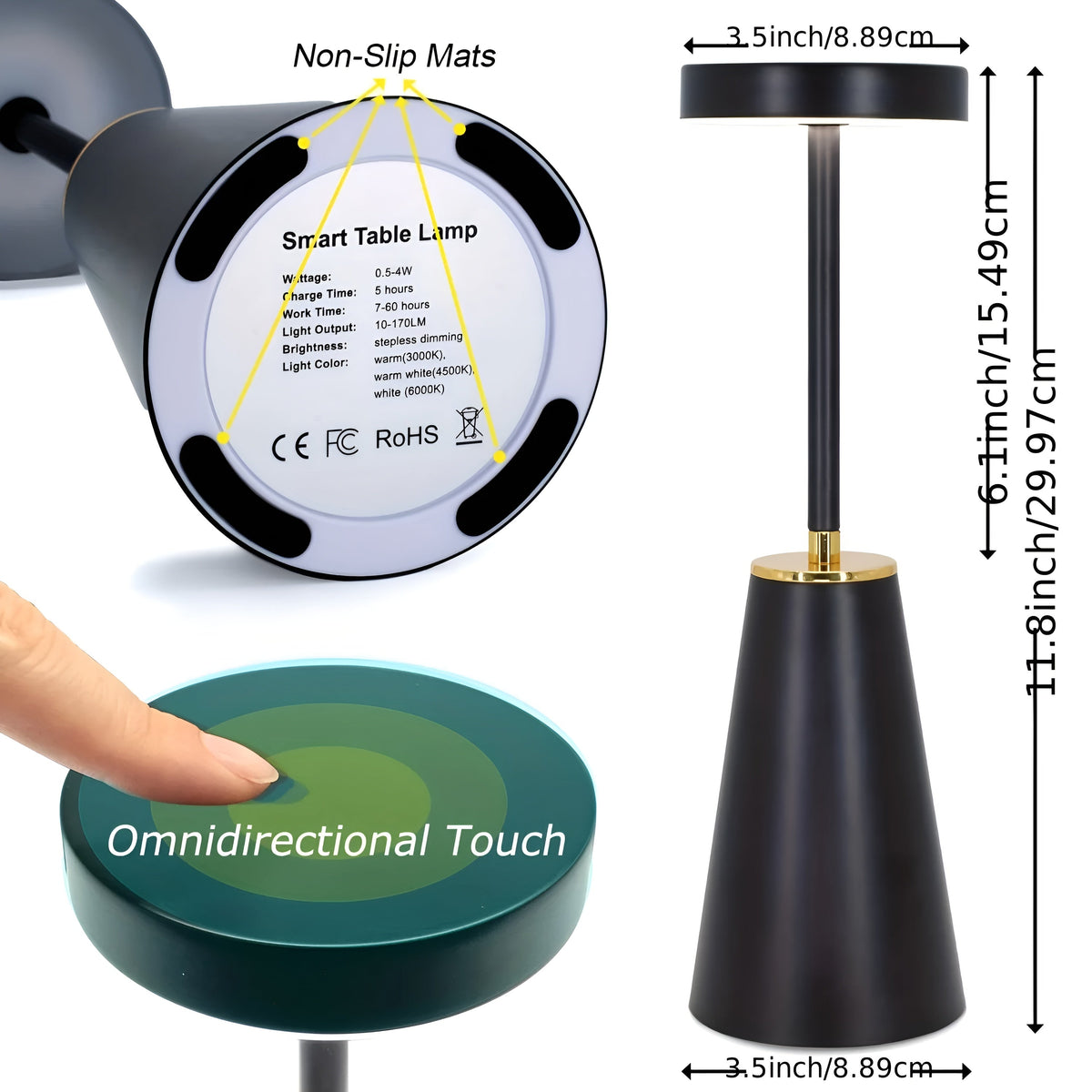 Draadloze LED Tafellamp Met Touchbediening Voor Moderne Sfeerverlichting