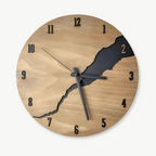 Wandklok van Bamboe en Hout met Stil Quartz Mechanisme