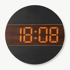 Wandklok met LED‑Display en Houten Ontwerp