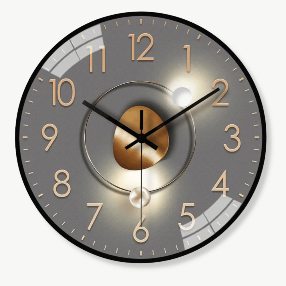 Wandklok met Licht‑Schaduw Effect en Stil Quartzmechanisme