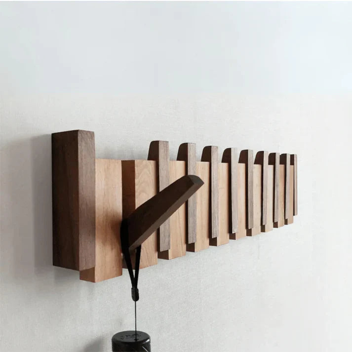 Houten Wandkapstok met Pianotoets Ontwerp
