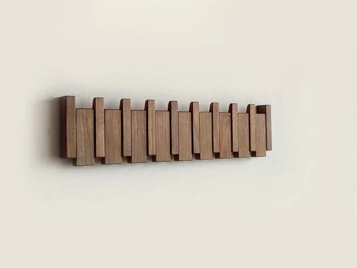Houten Wandkapstok met Pianotoets Ontwerp