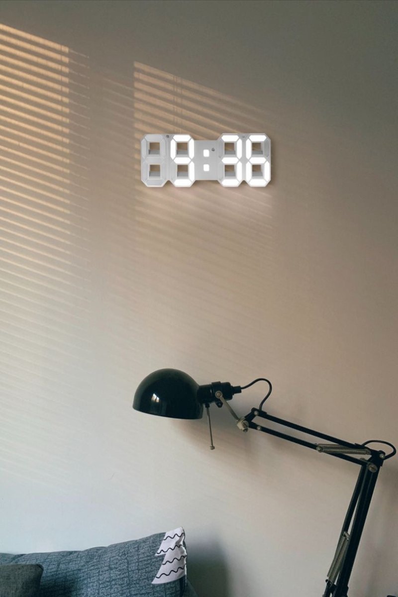 3D LED Wandklok met Dimbaar Digitaal Display voor Binnen