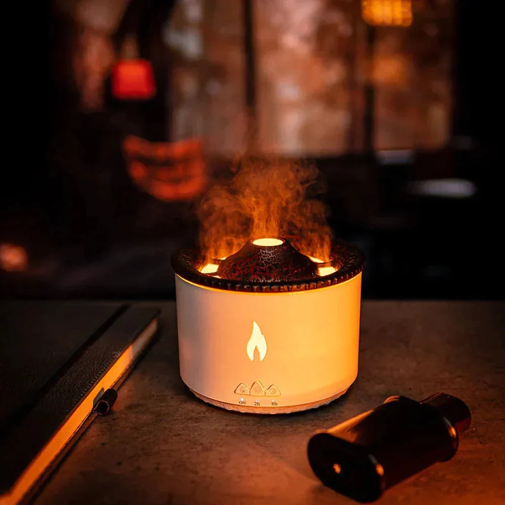 USB-aromadiffuser met vulkaaneffect en LED-verlichting