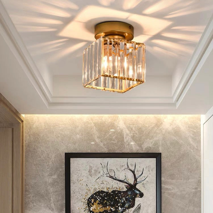 Inbouw Plafondlamp Met Kristalglas En Compact Ontwerp Voor Heldere Gangverlichting