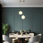 Ovale Hanglamp Met Open Frame En Glazen Bol Voor Warme Ruimteverlichting