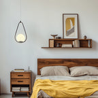Ovale Hanglamp Met Open Frame En Glazen Bol Voor Warme Ruimteverlichting