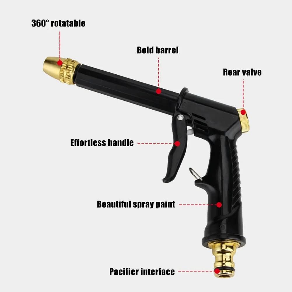 Hogedruk Waterpistool met Verstelbare Sproeikop voor Tuin- en Autoreiniging