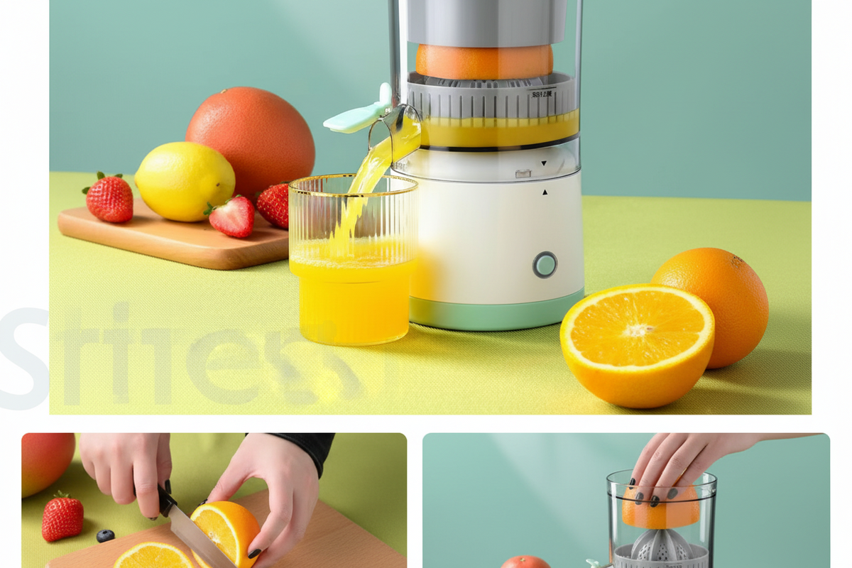 Draadloze Citruspers Met Compact Ontwerp Voor Vers Sap Thuis En Onderweg