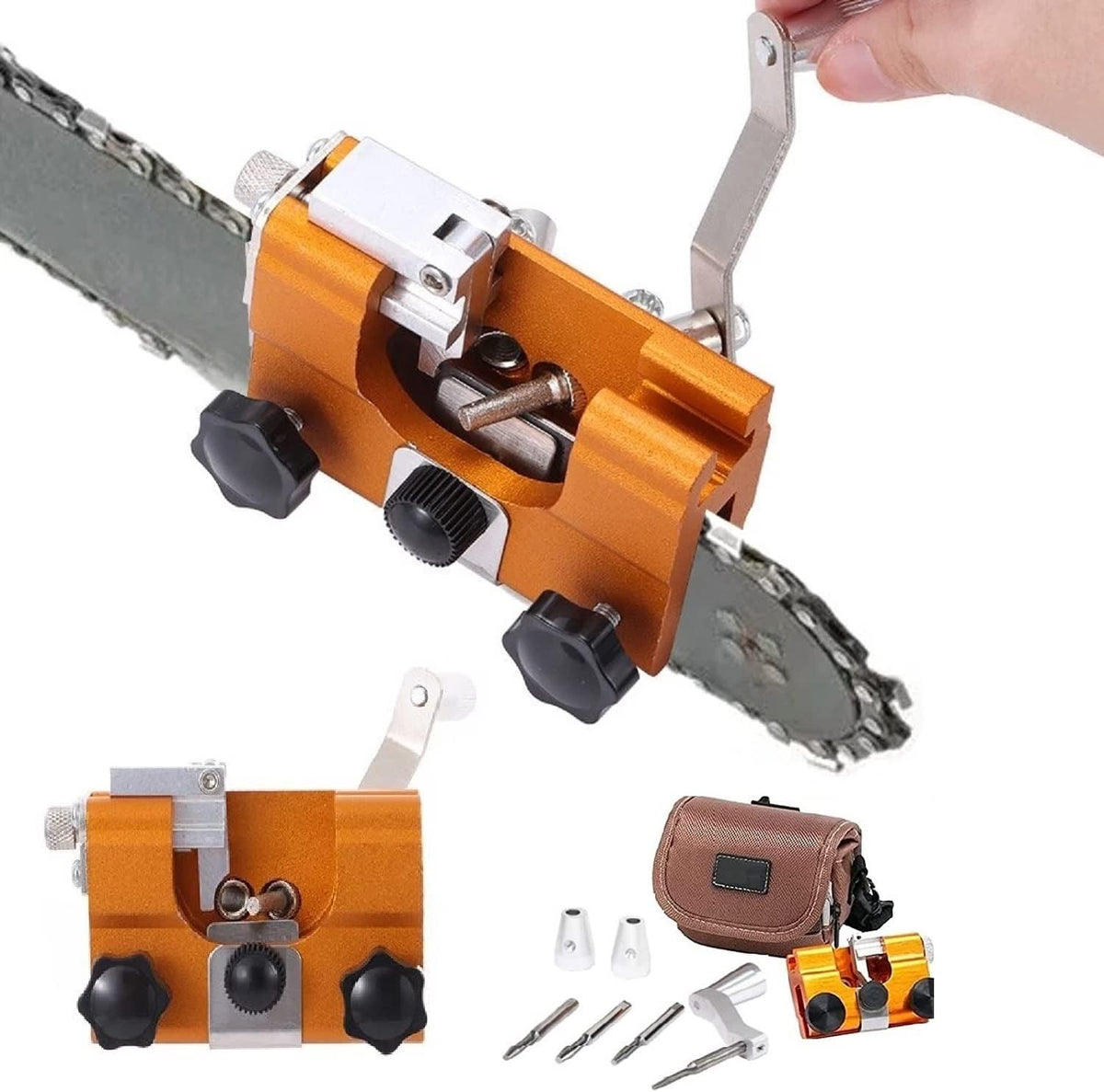 Kettingzaag‑Slijper Met Stevige Aluminiumconstructie En Precieze Handbediening