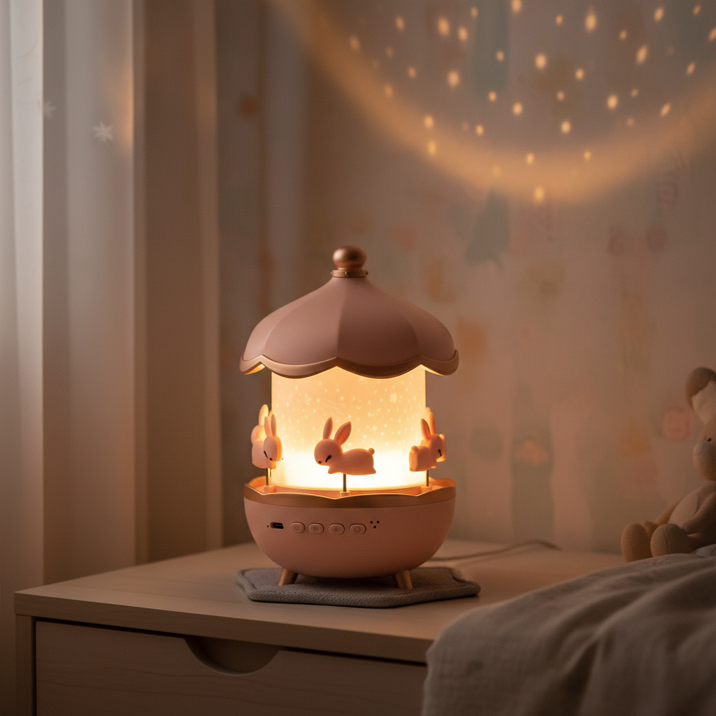 Slaapprojector Met Rustige Lichtmotieven En Kalmerende Melodieën Voor Bedtijd
