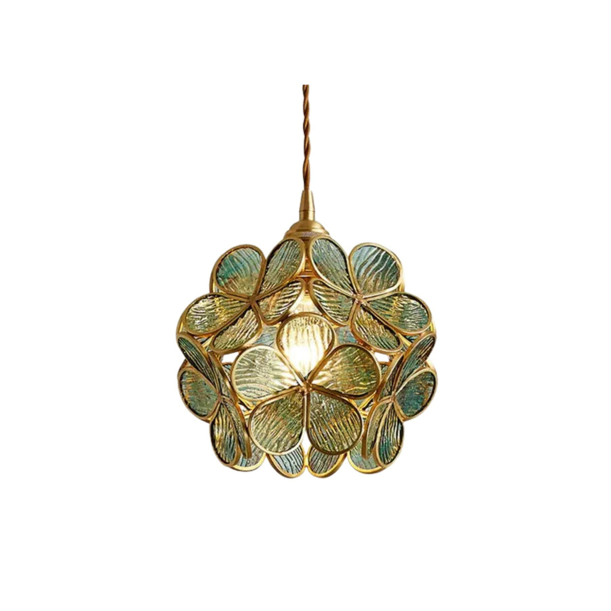 Bloemvormige Glazen Hanglamp Met Elegante En Sfeervolle Uitstraling