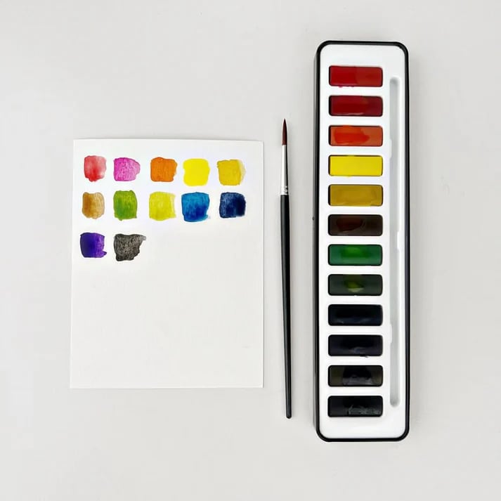 Aquarel Werkboek Met Voorgetekende Sjablonen En Rustgevende Creatieve Inspiratie