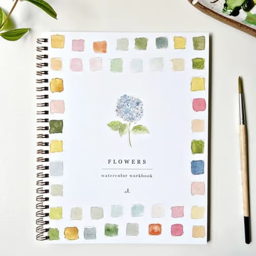 Aquarel Werkboek Met Voorgetekende Sjablonen En Rustgevende Creatieve Inspiratie