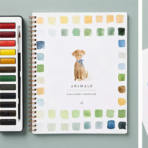 Aquarel Werkboek Met Voorgetekende Sjablonen En Rustgevende Creatieve Inspiratie