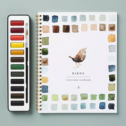 Aquarel Werkboek Met Voorgetekende Sjablonen En Rustgevende Creatieve Inspiratie