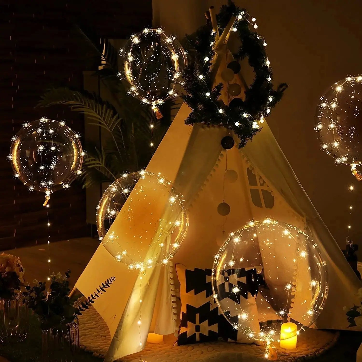 LED‑Ballonnen 45 cm Warmwit Licht Herbruikbaar 10‑Pack