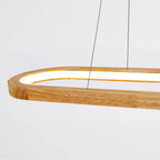 Ovale Houten Hanglamp Met Acrylkap En SMD‑LED