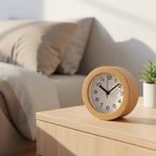Wekker van Beukenhout met Nachtlicht en Snoozefunctie voor Slaapkamer
