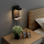 Wandlamp met Verstelbare LED‑Kop en Ingebouwde Plank met USB‑Voeding