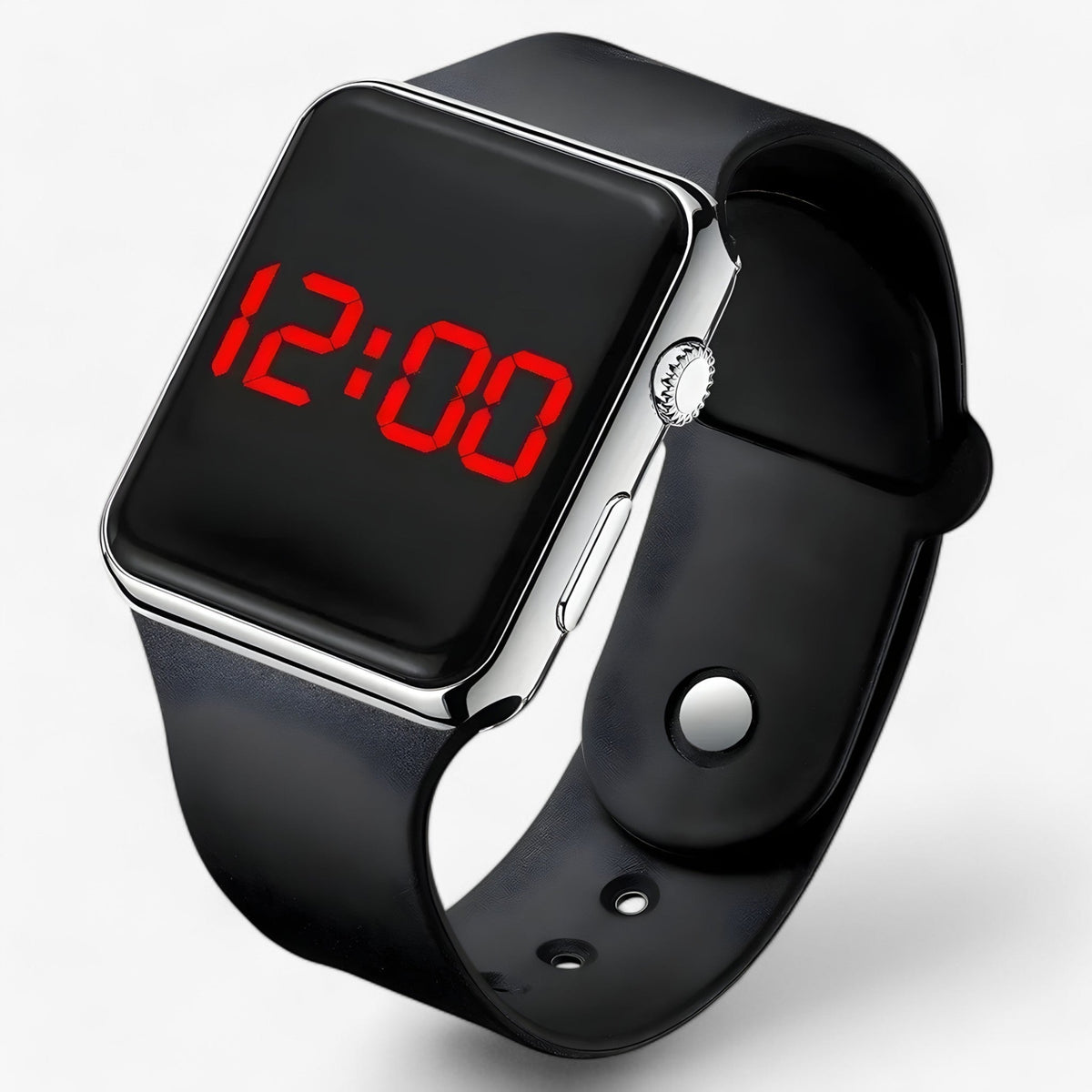 Unisex Digitaal Horloge Met Vierkante Leddisplay En Comfortabele Siliconen Band