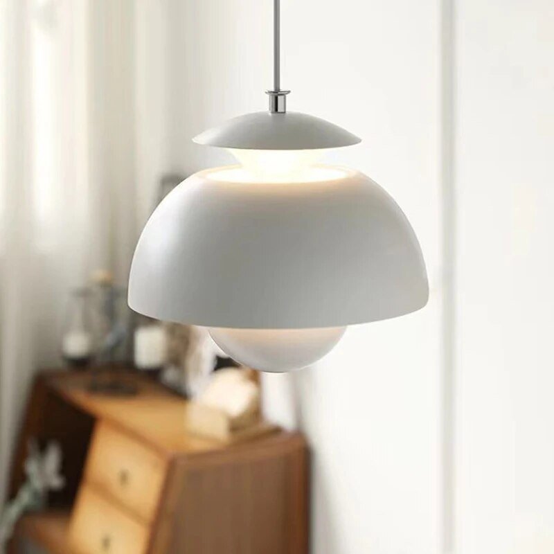 Scandinavische Hanglamp Met Gelaagde Kap En Zachte Lichtverspreiding